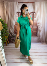 Charger l'image dans la galerie, Robe noeud vert MELBA (34 au 48)