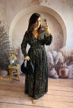 Charger l&#39;image dans la galerie, Robe longue noir éclat d&#39;or CECILIA (36 au 50) ⭐️