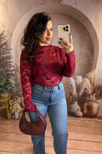 Charger l&#39;image dans la galerie, Top dentelle bordeaux LUCAS (36 au 48)