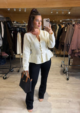 Charger l&#39;image dans la galerie, Gilet écru peplum MEGANE (34 au 40)