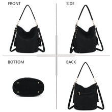 Charger l&#39;image dans la galerie, Sac effet daim noir CATIA