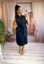 Charger l'image dans la galerie, Robe chemise mi longue bleu marine ( 36 au 48)