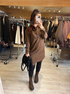 Robe velours chocolat MARIE (34 au 48) ki