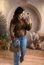 Charger l&#39;image dans la galerie, Top transparent à sequins chocolat GRACE (34 au 40)
