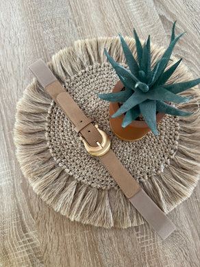 Ceinture taupe clair élastique Ela