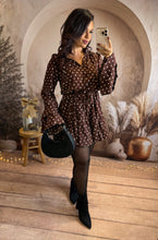 Charger l&#39;image dans la galerie, Robe patineuse chocolat pois blanc JESS (34 au petit 42)⭐️