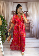 Charger l'image dans la galerie, Robe longue fleuri fuchsia /orange MIA (36 au 48) New