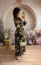 Charger l&#39;image dans la galerie, Robe fleuri camel/doré avec ceinture DORIA (36 au 48) ⭐️