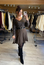 Charger l&#39;image dans la galerie, Jupe patineuse marron CÉLINE (36 au 42)