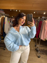 Charger l'image dans la galerie, Gilet tout doux bleu DALHIA (34 au 48)