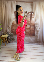 Charger l'image dans la galerie, Robe mi longue imprime fuchsia MALIKA (34 au 44)