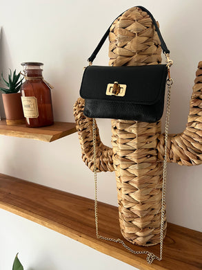 Sac noir en cuir LILOU