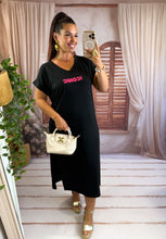 Charger l'image dans la galerie, Robe tee shirt iconic noir ROSE (34 au 46) New