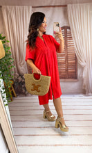 Charger l'image dans la galerie, Robe chemise corail coupe droite MARGUERITE (40 au 48)