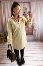 Charger l'image dans la galerie, Robe courte en velours beige MARIE (34 au 48)