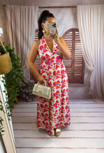 Charger l'image dans la galerie, Robe multi position dos nu fleuri rose et beige ASSIA (36 au 48)