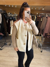 Charger l&#39;image dans la galerie, Gilet sans manches boutons doré écru LOLITA (36 au 44)