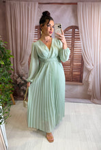 Charger l'image dans la galerie, Robe plissée torsade vert d'eau LUNA (36 au 42)