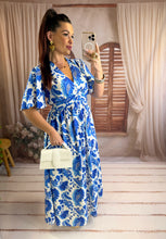 Charger l'image dans la galerie, Robe motif bleu Lora  (36 au 50)