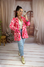 Charger l'image dans la galerie, Veste blazer fleuri fuchsia TILIA (42 au 52)