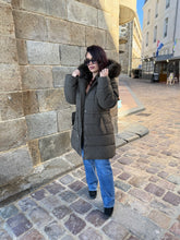 Charger l&#39;image dans la galerie, Doudoune kaki foncé réversible doudou ILAN (36 au 48)