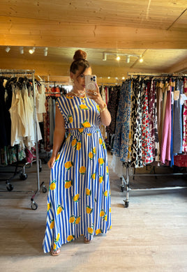 Ensemble rayé bleu citron ( 34 au 46 )