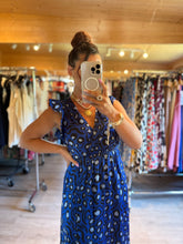 Charger l&#39;image dans la galerie, Robe Izïa léopard bleu ( taille 34 au 48 )