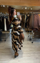 Charger l&#39;image dans la galerie, Robe longue camel/choco/écru CLEMENTINE (36 au 48)