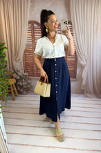 Charger l'image dans la galerie, Jupe longue bleu marine MADELEINE (36 au 48)