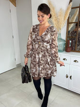 Charger l&#39;image dans la galerie, Robe choco/taupe romya ( taille 36 au 50 )