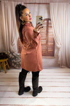 Charger l'image dans la galerie, Robe courte en velours vieux rose MARIE (34 au 48)