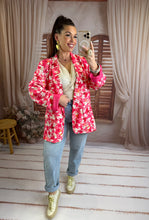 Charger l'image dans la galerie, Veste blazer fleuri fuchsia TILIA (42 au 52)