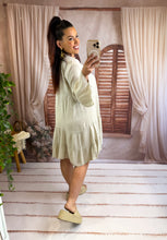 Charger l'image dans la galerie, Robe courte lisse gaz de coton beige FANNY (36 au 46)