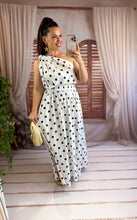 Charger l'image dans la galerie, Ensemble top + jupe blanc à pois noir KLARA (36 au 44)
