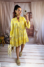 Charger l'image dans la galerie, Robe loose motif bandana jaune HELENA (36 au 46)