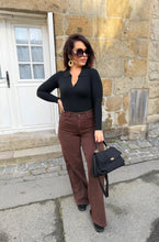 Charger l&#39;image dans la galerie, Jeans Wide leg chocolat CONSTANCE (34 au 42)