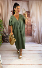 Charger l'image dans la galerie, Robe loose col v kaki ANÉ (36 au 46) New