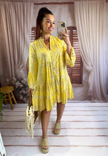 Charger l'image dans la galerie, Robe loose motif bandana jaune HELENA (36 au 46)