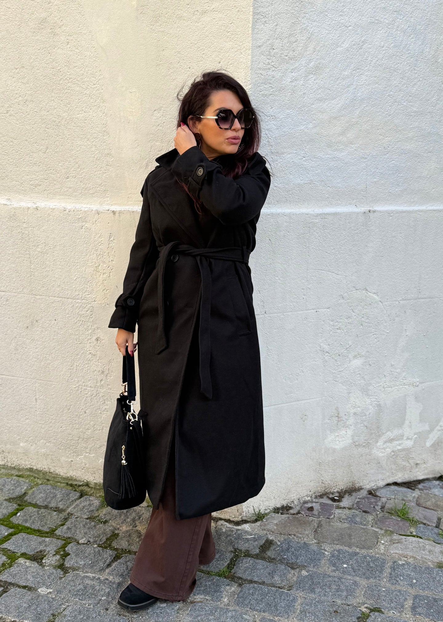 Manteau long noir COLETTE (34 au 44)