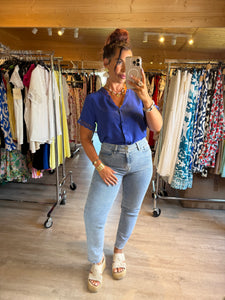 Chemisier Olivia bleu électrique ☀️( reste taille s/m et m/l )