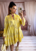 Charger l'image dans la galerie, Robe loose motif bandana jaune HELENA (36 au 46)