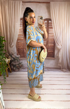Charger l'image dans la galerie, Robe playa bleu ciel et beige SAPHIRA (36 au 48)