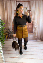Charger l'image dans la galerie, Jupe en velours camel clair GABY (36 au 48)