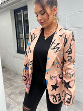 Charger l&#39;image dans la galerie, Blazer beige graffiti  ( s/m/l/xl )
