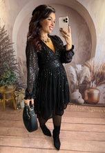 Charger l'image dans la galerie, Robe noir à sequins CENDRILLON (36 au 48)