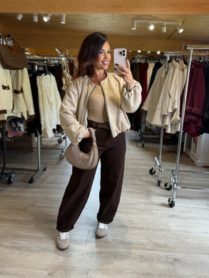 Bombers suédine beige LELE (36 au 44)
