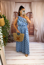 Charger l'image dans la galerie, Ensemble top + jupe bleu pois choco KLARA (36 au 44) New