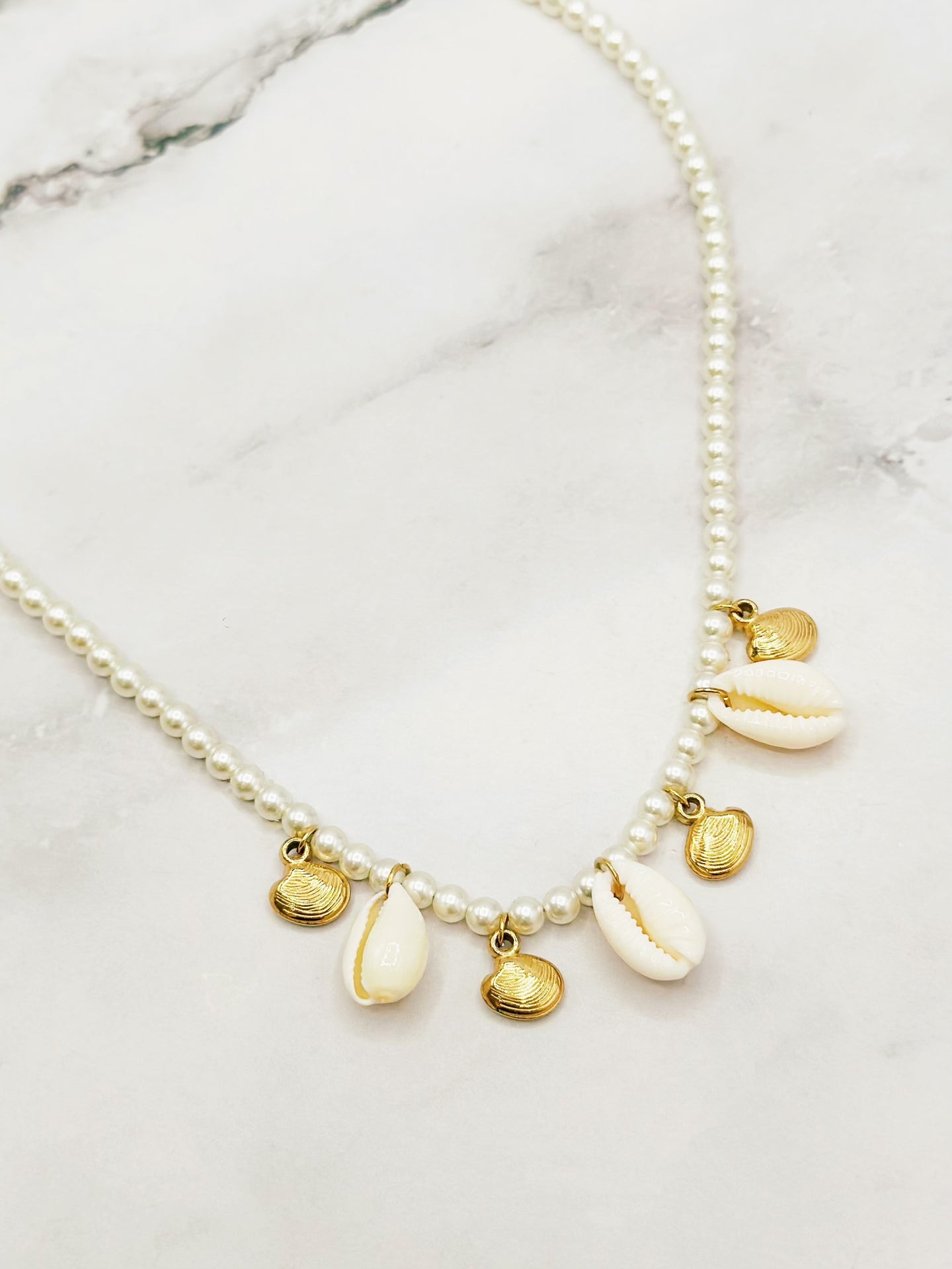 Collier coquillage blanc ☀️