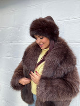 Charger l&#39;image dans la galerie, Bonnet bordure fourure chocolat