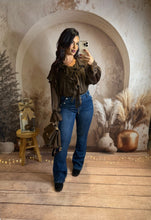 Charger l&#39;image dans la galerie, Jeans flare coeur scintillant ELVIRA (38 au 48)⭐️